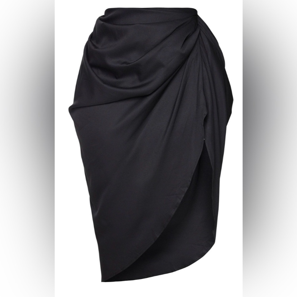 PrettyLittleThing Ruched Side Midi Skirt - Picture 4 of 4